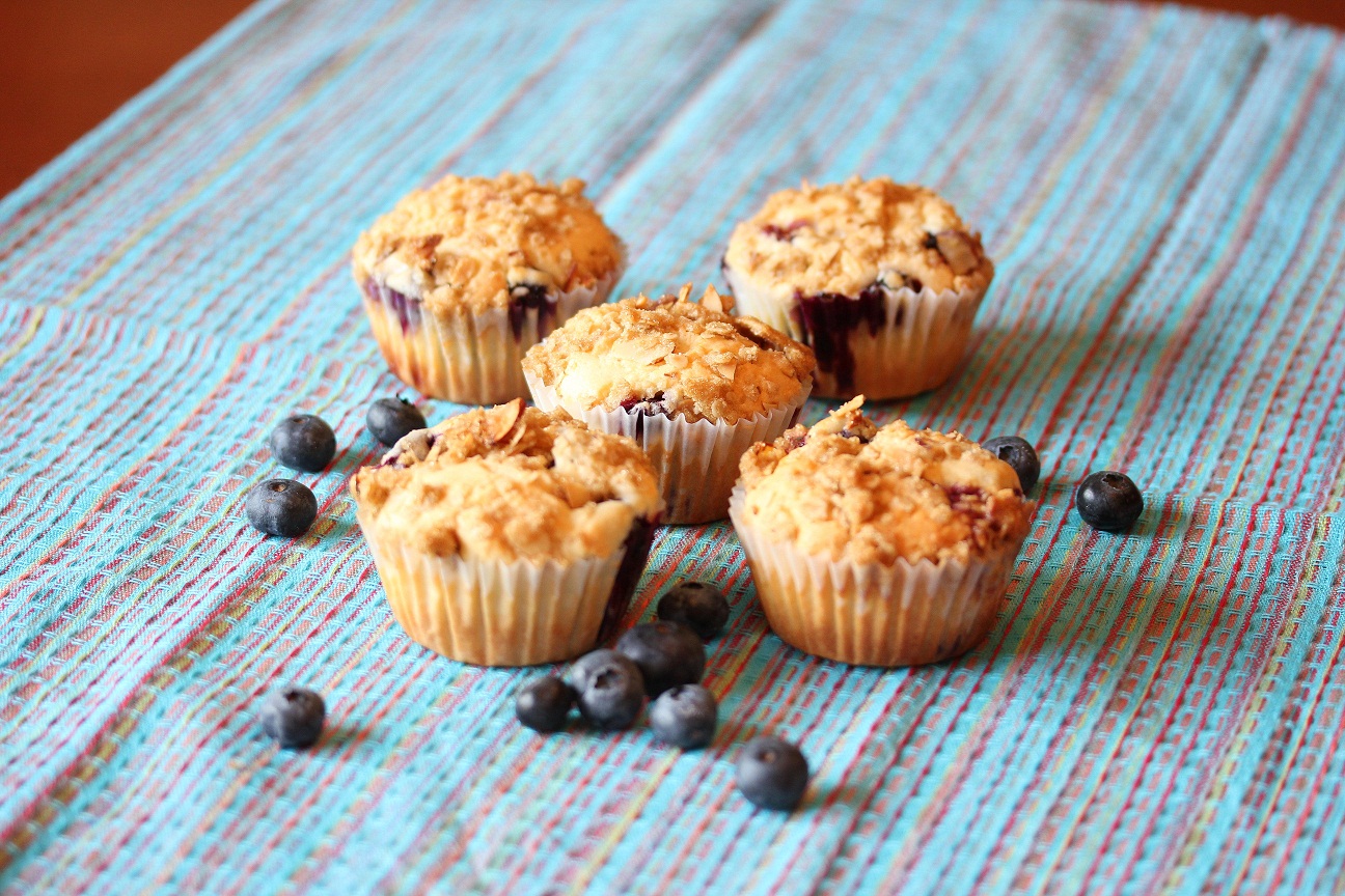 Blueberry Muffins with Almond Streusel Topping