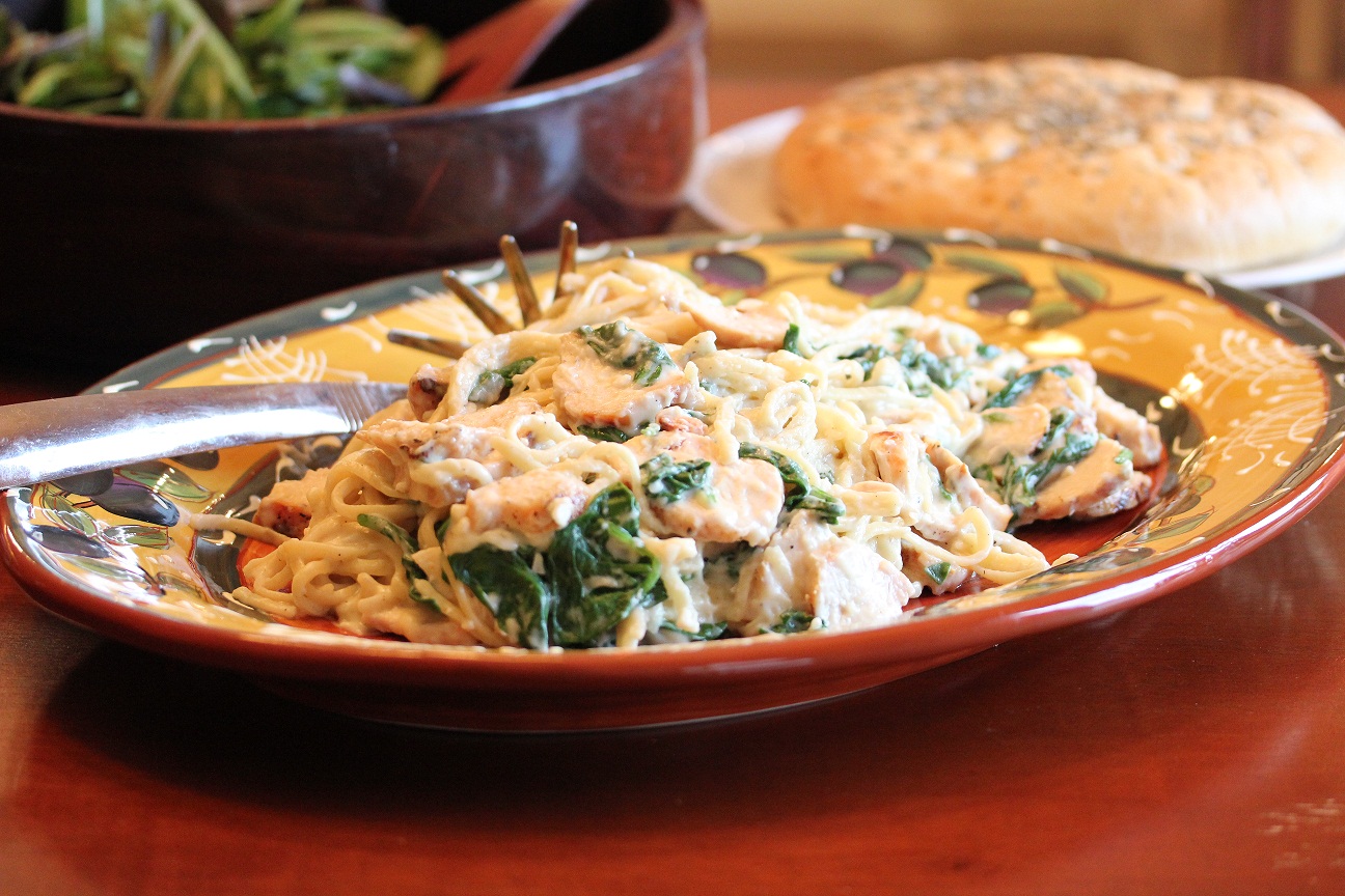 Part IV Budget Meals:  Grilled Chicken Florentine Pasta