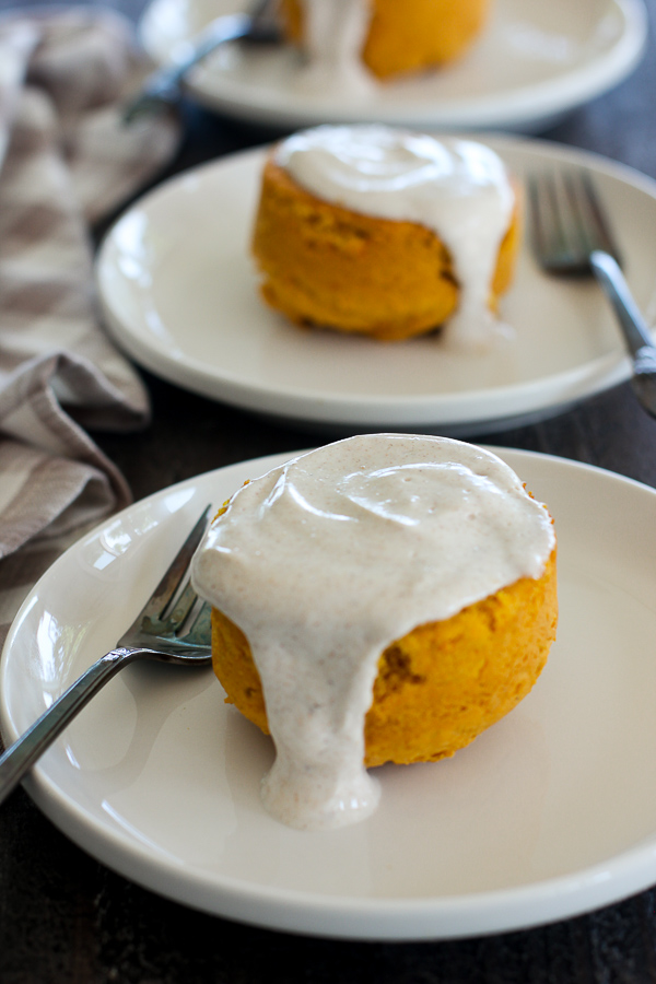 3 Ingredient Pumpkin Cake with Spiced Yogurt Topping