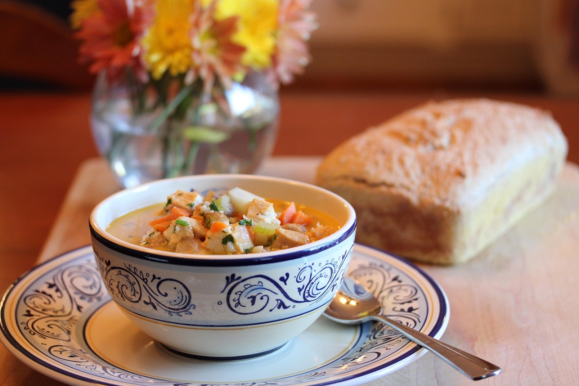 Cheesy Turkey Potato Soup