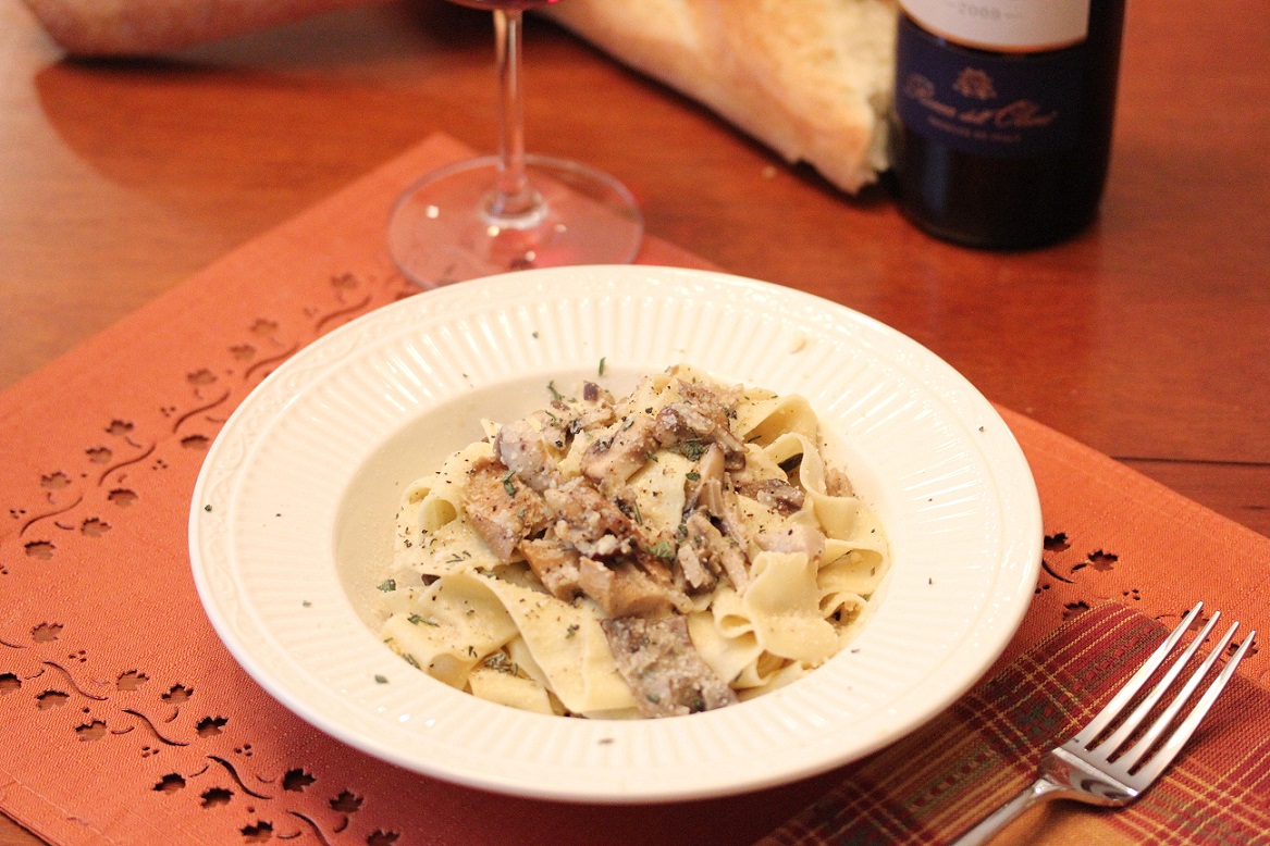 Homemade Pappardelle with Mushroom Sauce for Saturday Date Night