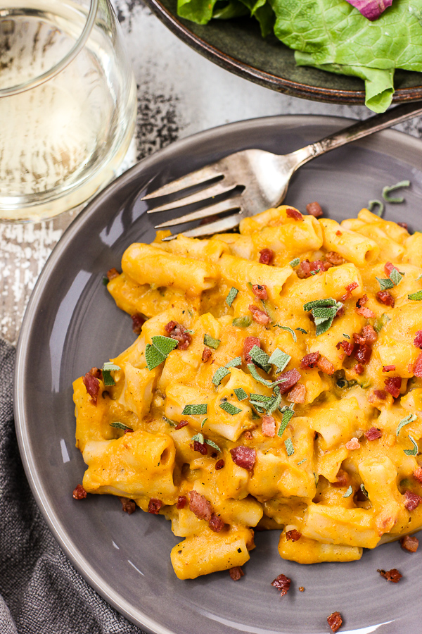 Rigatoni with Roasted Butternut Squash Cream Sauce