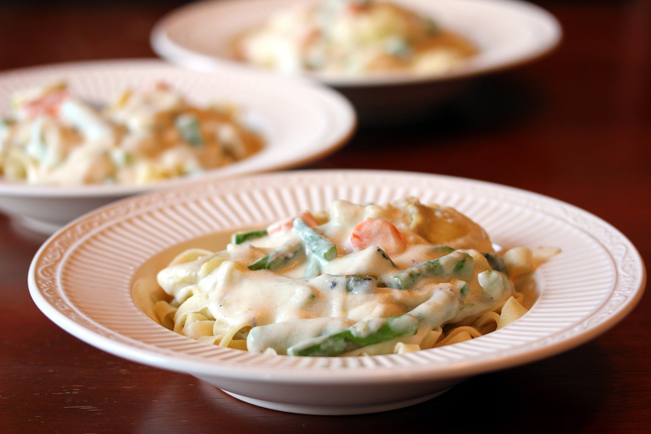 Grilled Vegetable Fettucine Alfredo