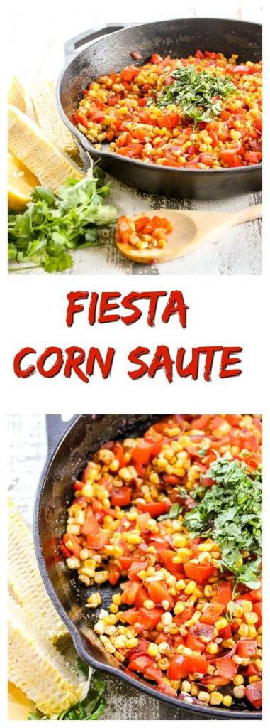 Fiesta Corn Saute it packs incredible flavor with sweetness from the corn, a hint of spice from chili powder and a smoky finish from smoked paprika.