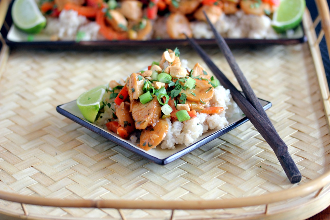 Chicken Stir Fry with Spicy Peanut Sauce