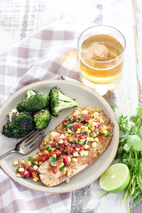 Pan Seared Tilapia with Spicy Corn Salsa Recipe