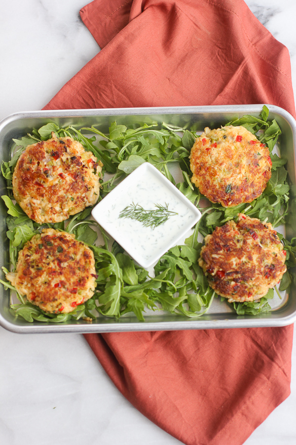 Mini Crab Cakes with Yogurt Dill Sauce