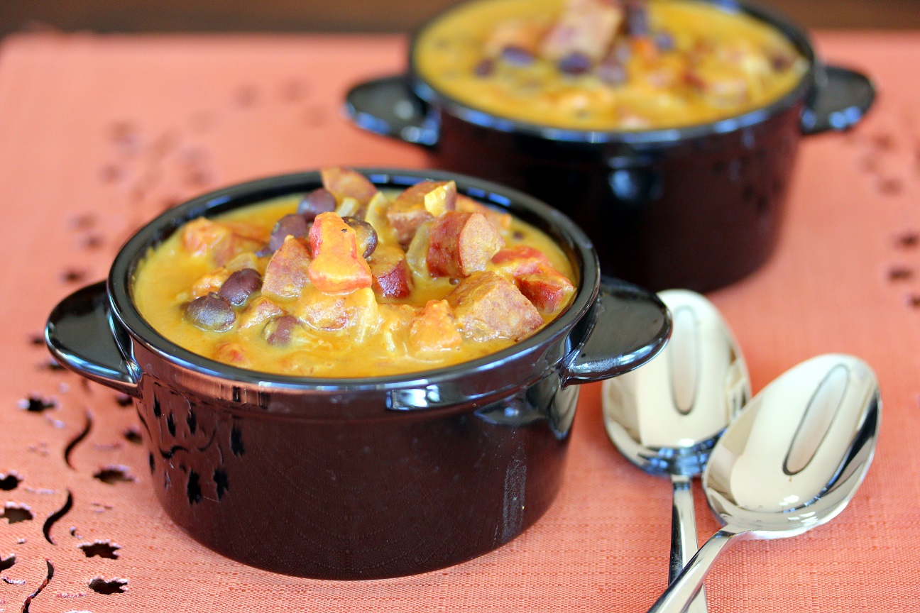 Pumpkin, Chorizo and Black Bean Soup