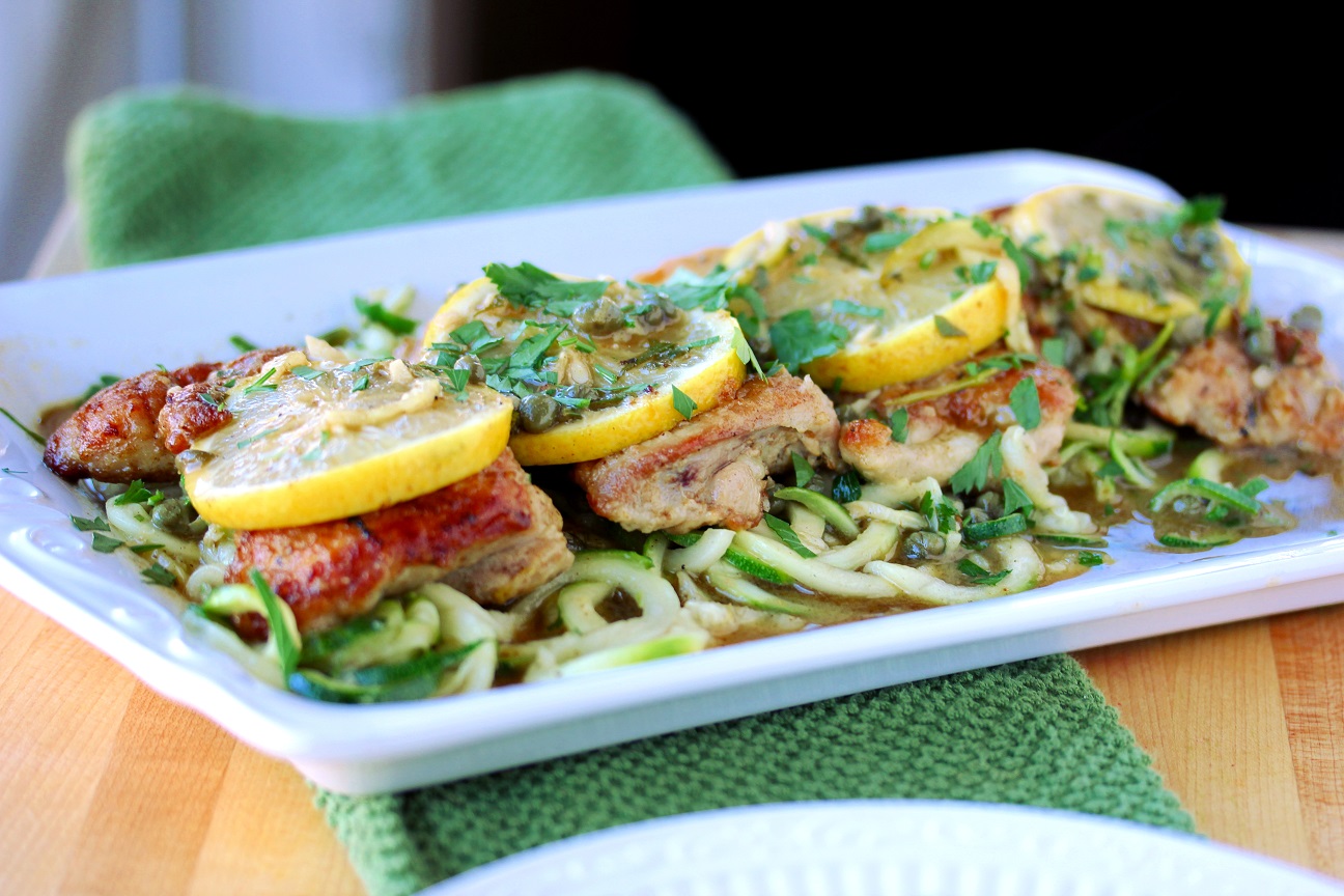 Chicken Piccata with Zucchini “Noodles”