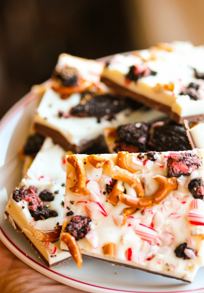 Close up photo of peppermint bark