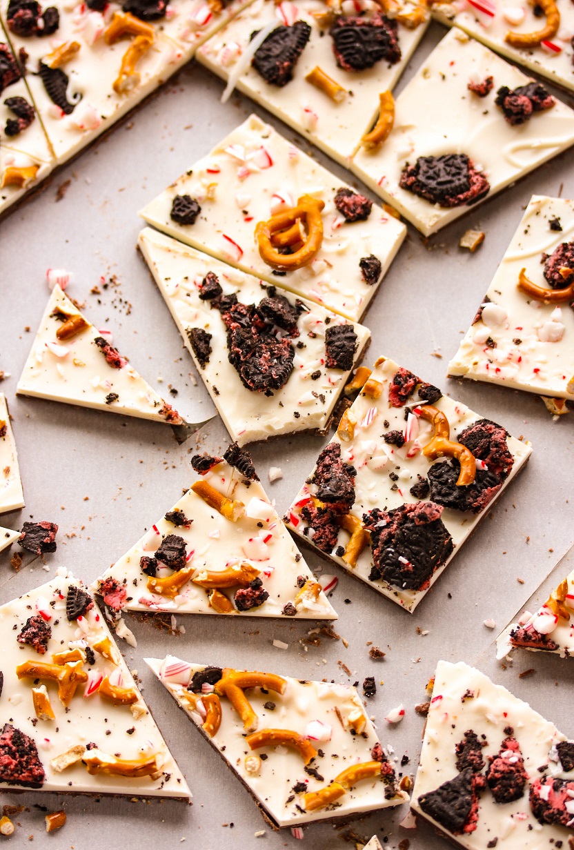 Five Ingredient Peppermint Holiday Almond Bark