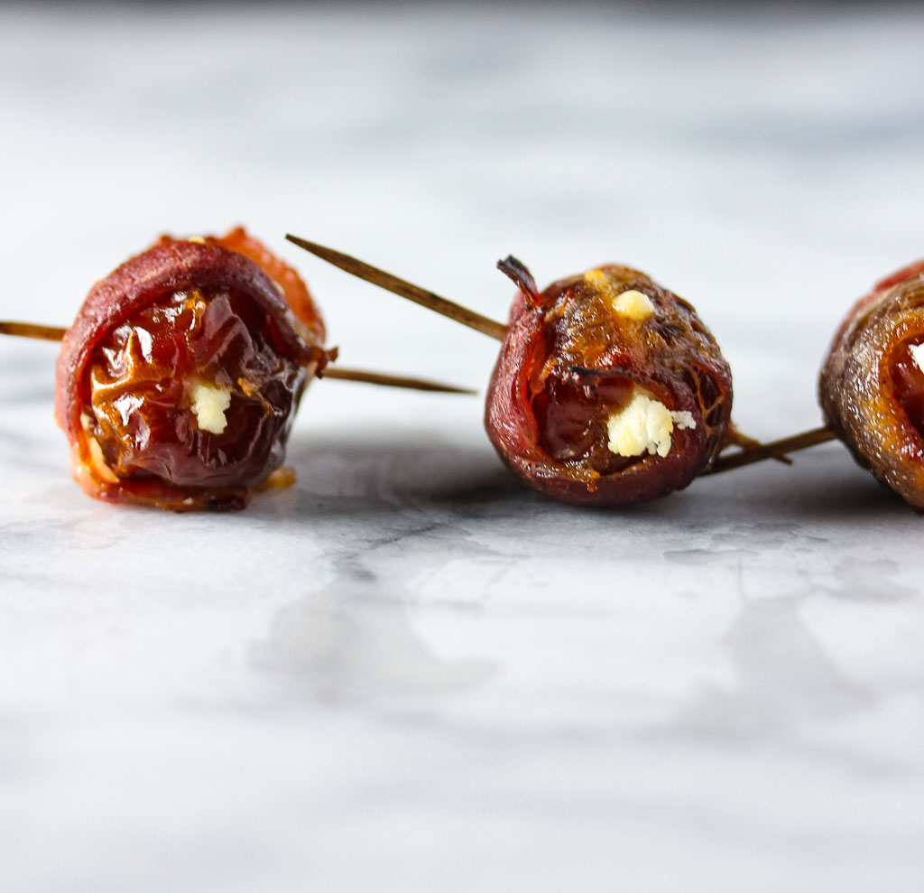 Bacon Wrapped Goat Cheese Stuffed Dates Recipe