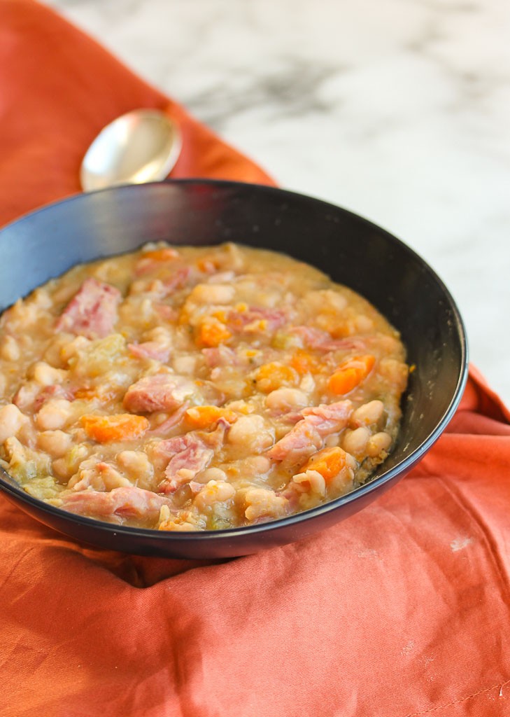 Slow Cooker Ham Bone and Navy Bean Soup