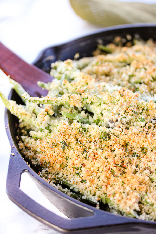 Panko Parmesan Topped Green Bean Casserole Recipe