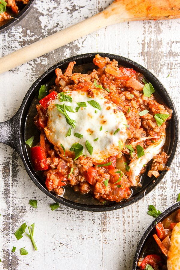 Italian Stuffed Pepper Cauliflower Rice Skillet