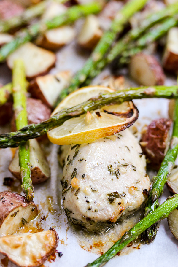 Lemon Rosemary Chicken and Veggie Sheet Pan Dinner