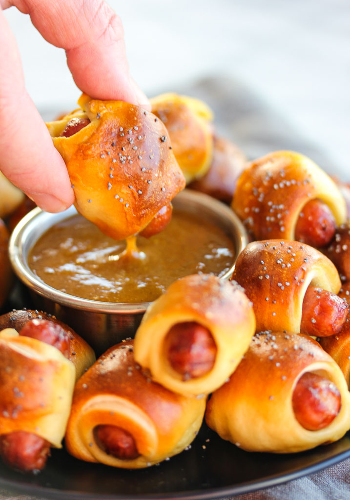 Mini Pretzel Dogs with Apricot Mustard Dip Recipe