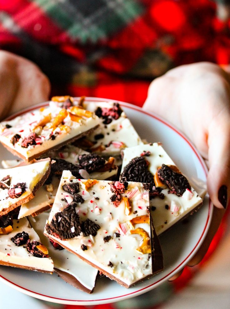 Five Ingredient Peppermint Holiday Almond Bark