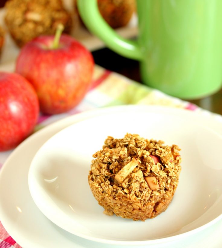 Baked Apple Cinnamon Oatmeal Muffins