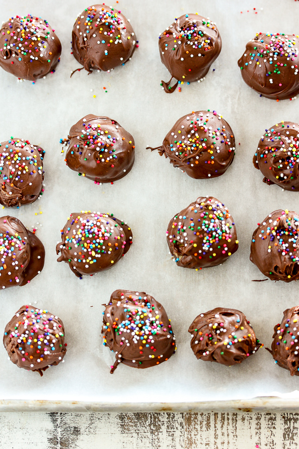 Peanut Butter Chocolate Dipped Cookie Dough Truffles