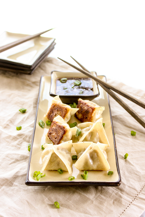 Pork Pot Stickers with Sesame Soy Dipping Sauce