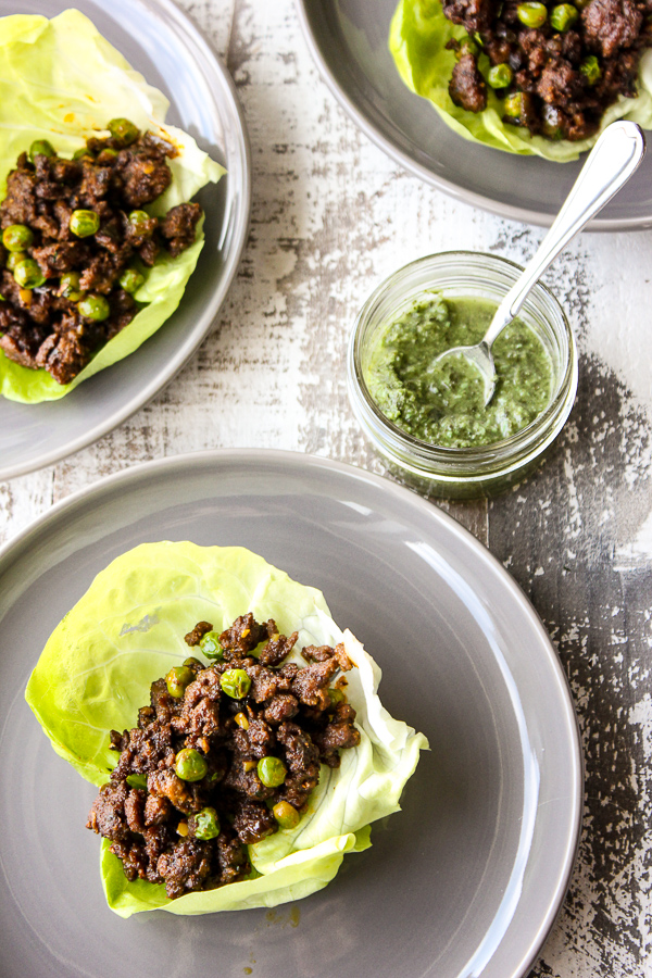 Quick Lamb Samosa Lettuce Wraps