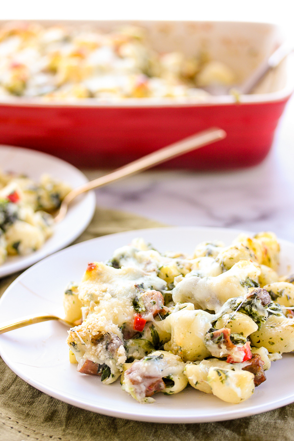 Three Cheese Italian Sausage Pasta Bake