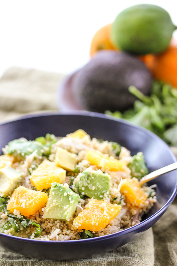 Warm Chicken Citrus Coucous Salad