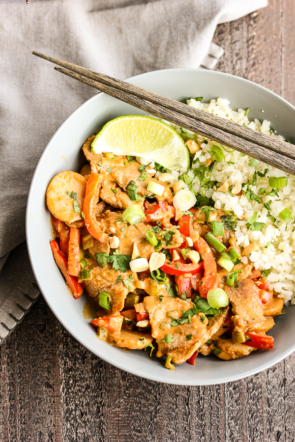 Easy Thai Peanut Pork Stir Fry